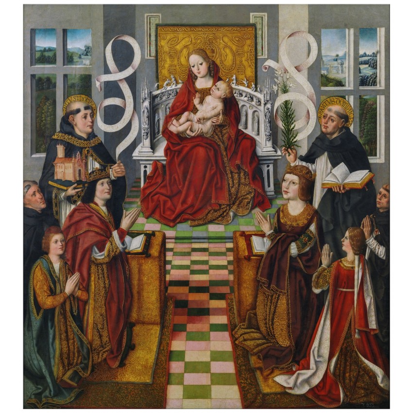 Abanico "La Virgen de los Reyes Católicos (cuadrados)"