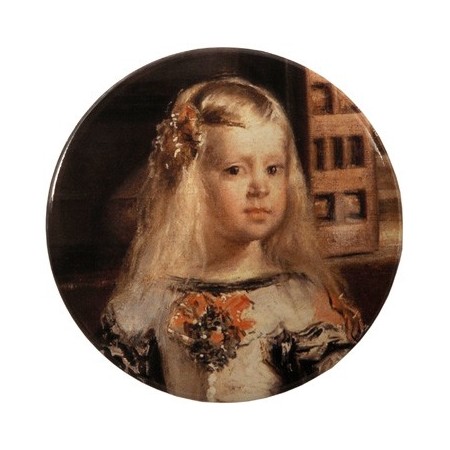Espejo de bolsillo redondo "La familia de Felipe IV, o Las Meninas" (detalle Infanta)