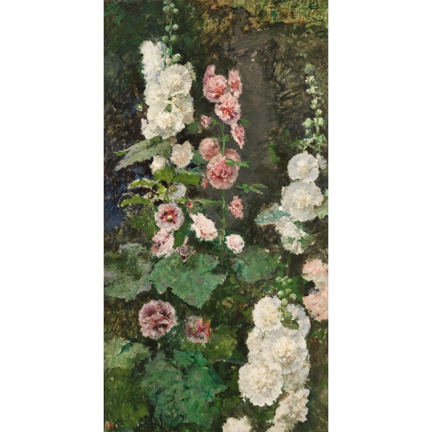 "Hollyhocks" pocket mirror "Hollyhocks" pocket mirror