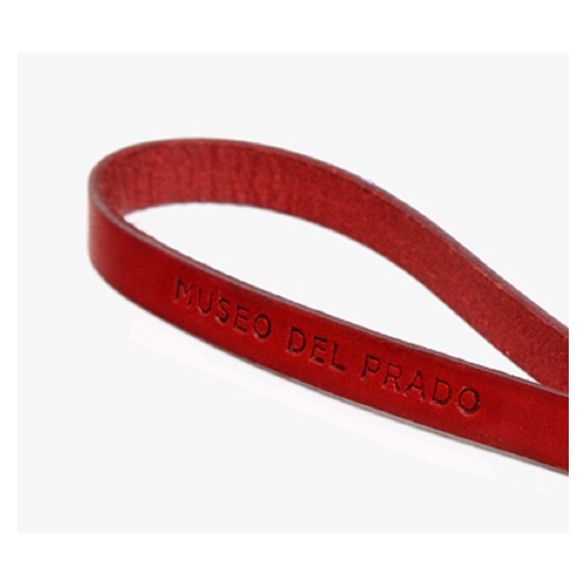 Prado leather keyring (red)