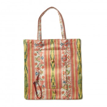 "Rebozo" foldable silk tote...