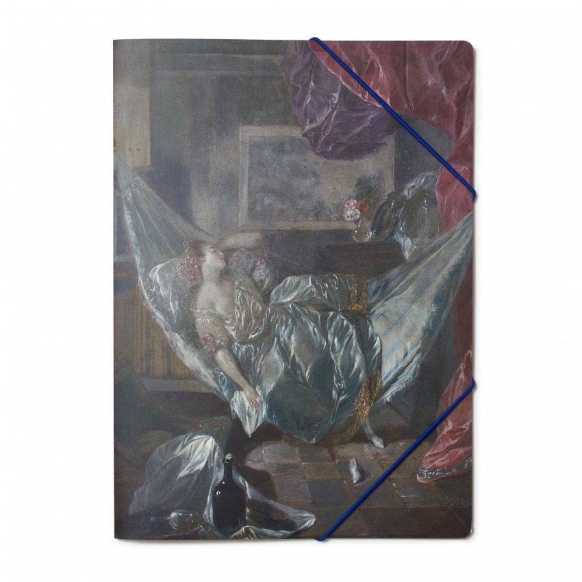 Carpeta "Joven dormida en una hamaca"