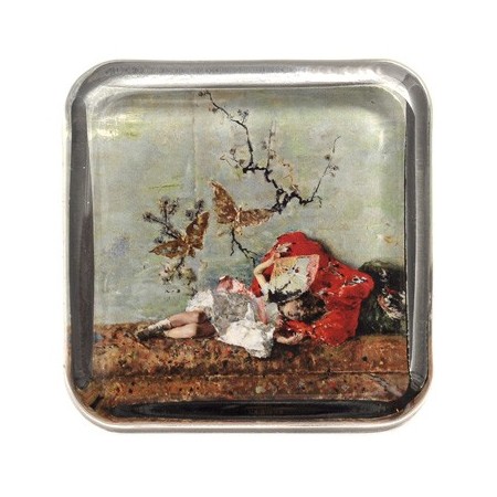 Pisapapeles "Los hijos del pintor, María Luisa y Mariano, en el salón japonés"