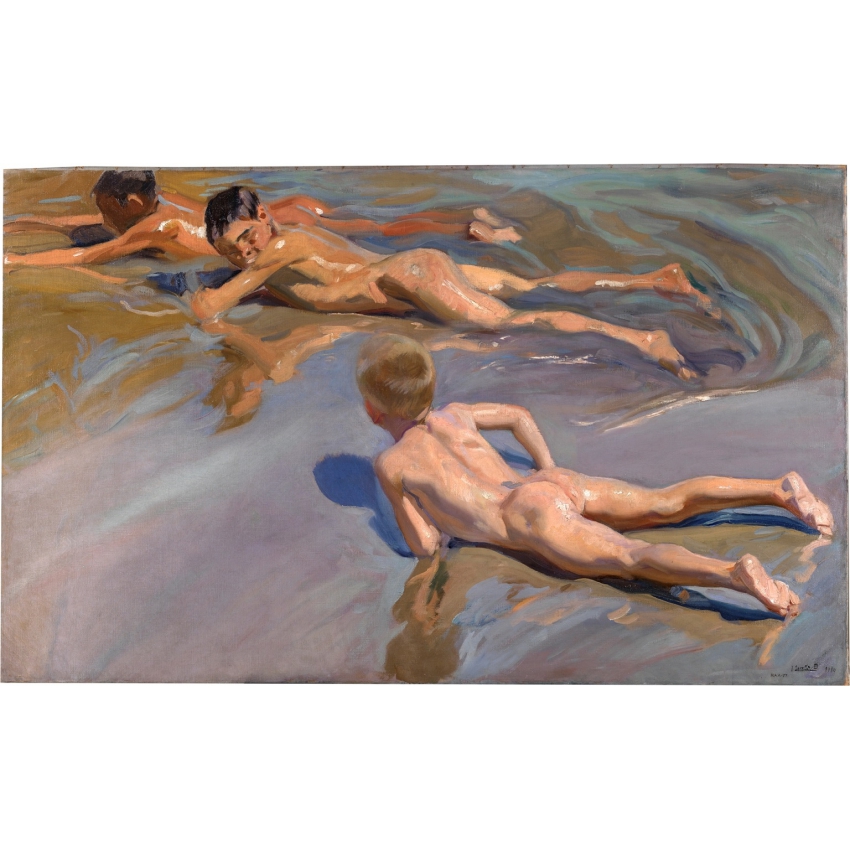 Postal puzzle "Chicos en la playa"