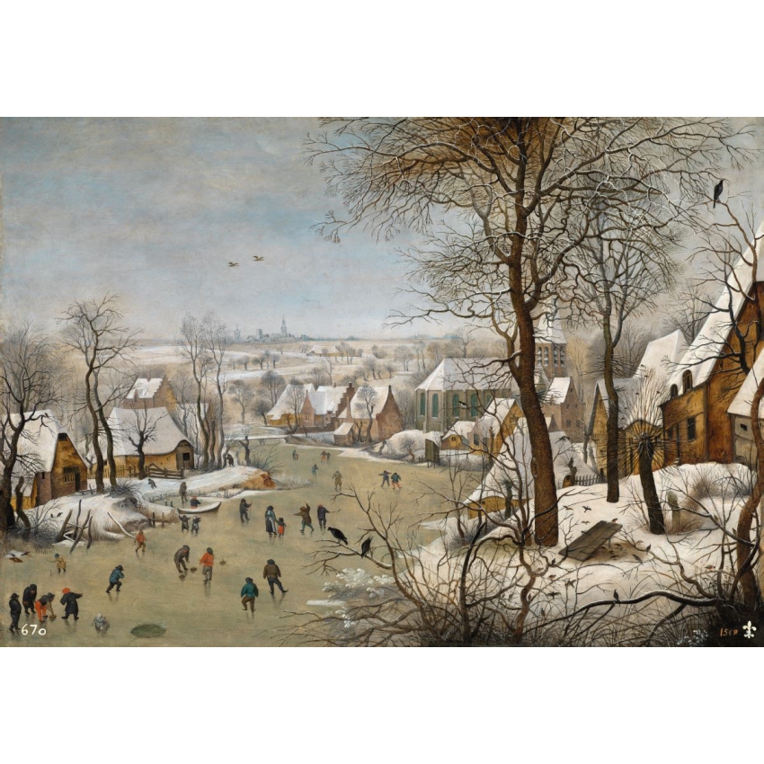 "Snowy Landscape with Skaters and a... "Snowy Landscape with Skaters and a...