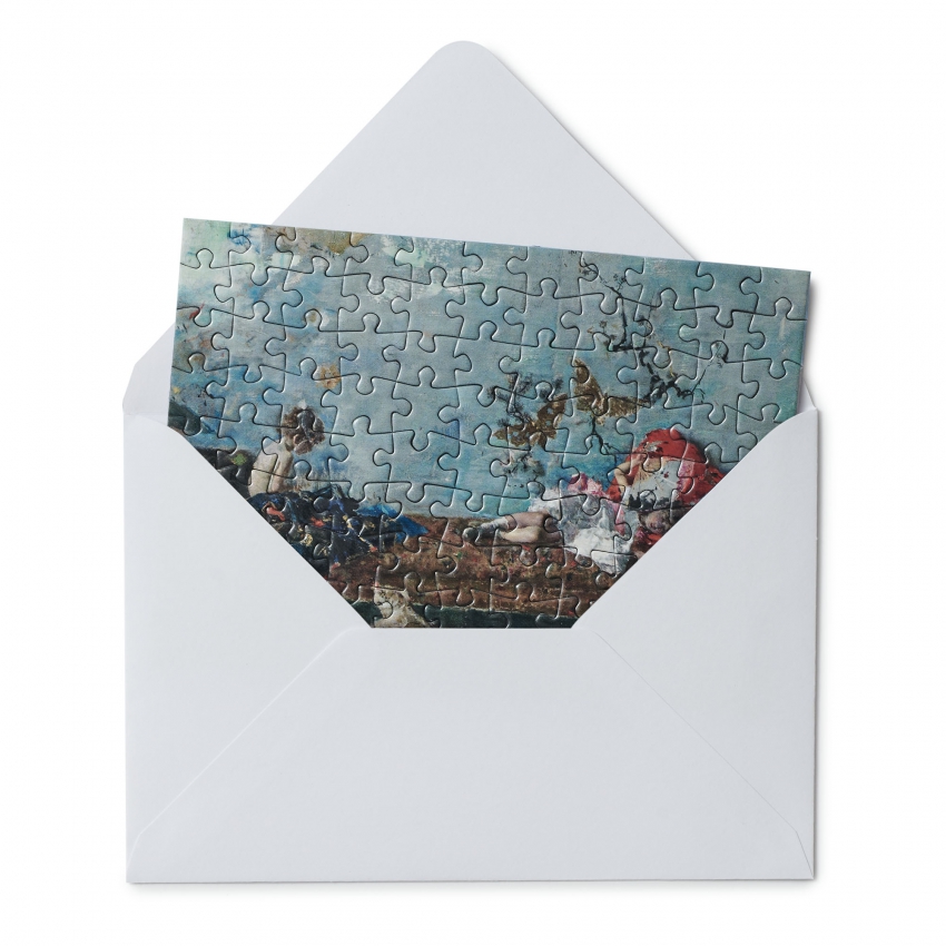 Postal puzzle "Los hijos del pintor... Postal puzzle "Los hijos del pintor...