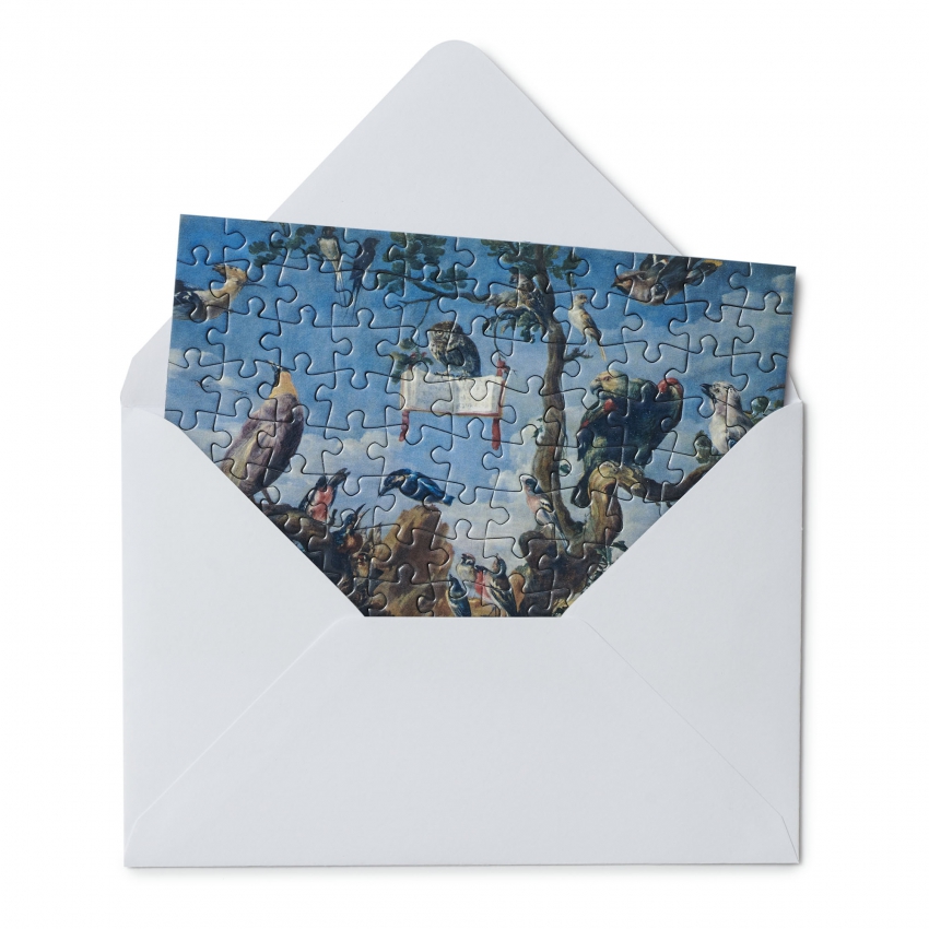 Postal puzzle "Concierto de aves"