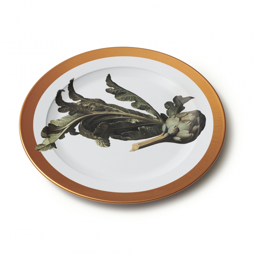 Plato metálico "Bodegón con alcachofas"