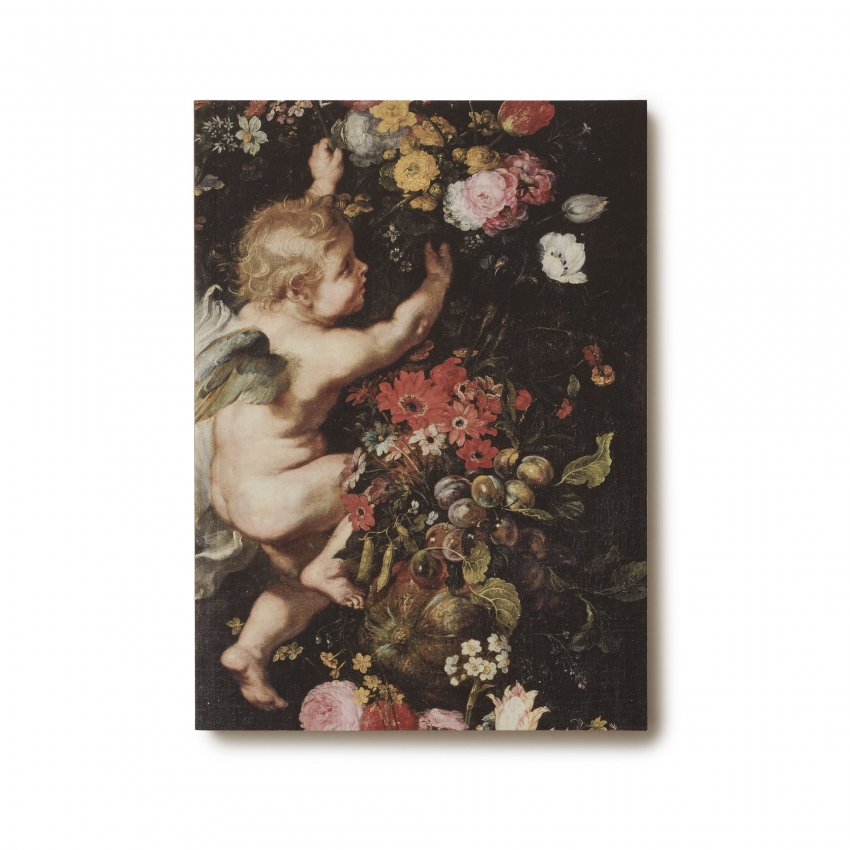 "Festoon with flowers and fruits and...