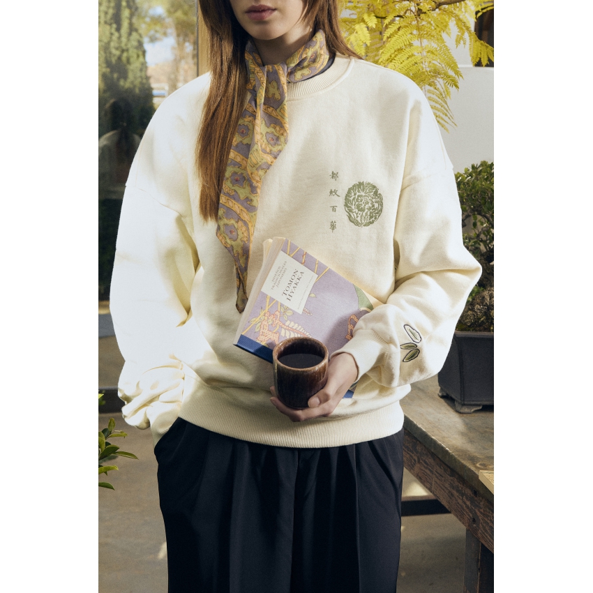 Tsuru (Crane) Sweatshirt "Tomon... Tsuru (Crane) Sweatshirt "Tomon...