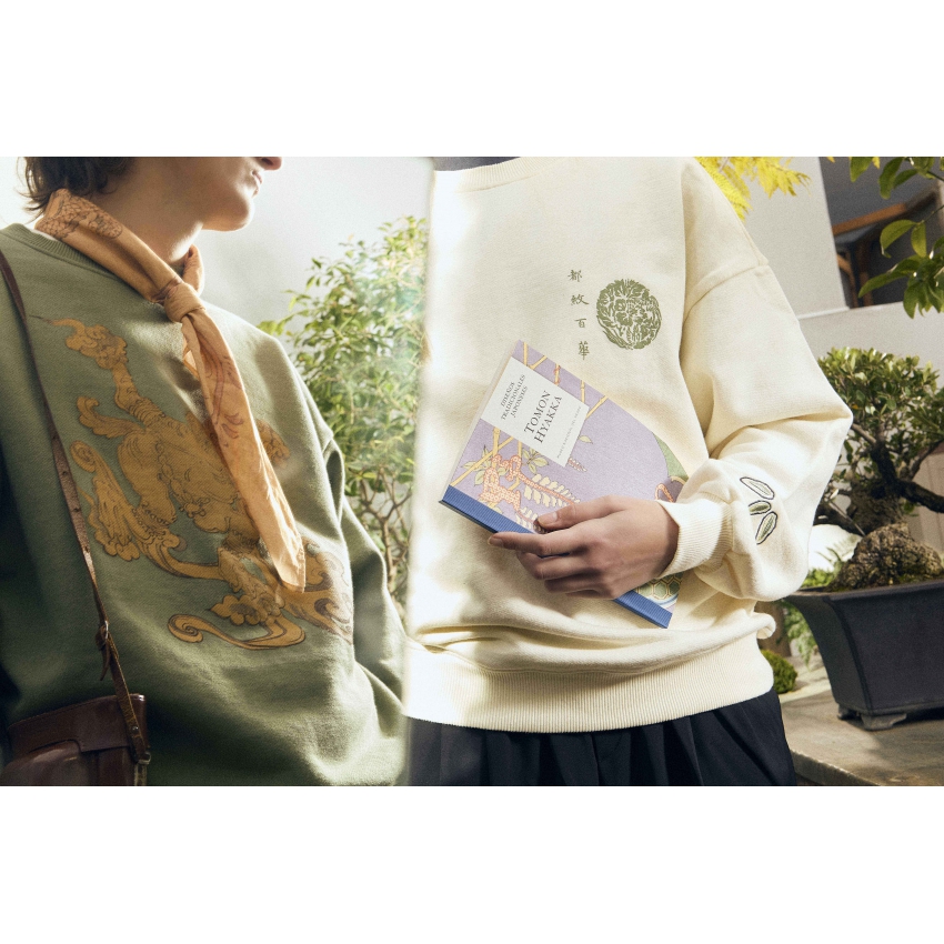Tsuru (Crane) Sweatshirt "Tomon... Tsuru (Crane) Sweatshirt "Tomon...