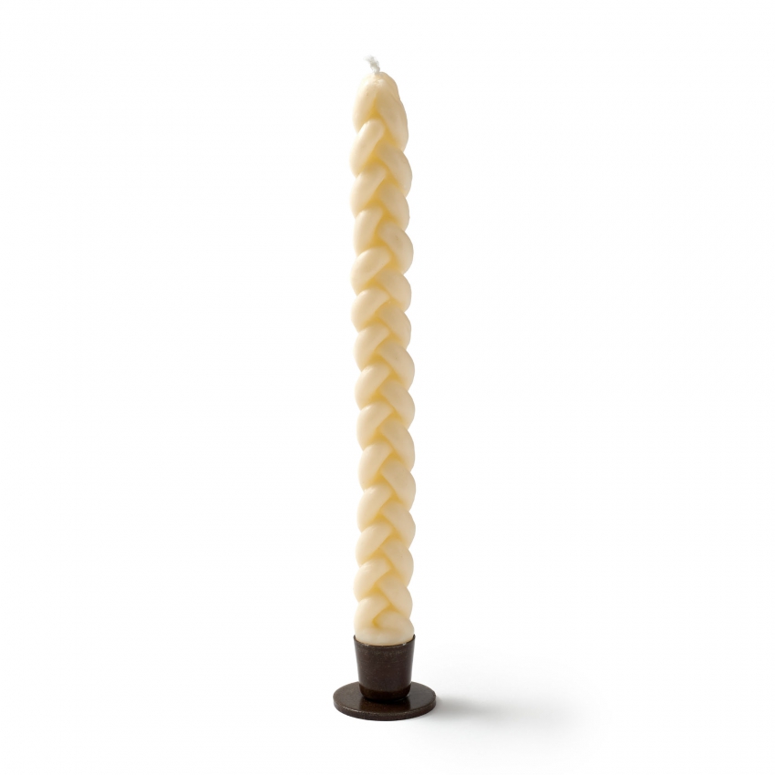 Braded candel with candelholder Braded candel with candelholder