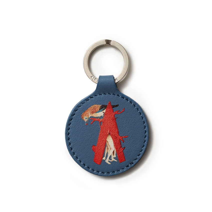 "Bird" leather keyring