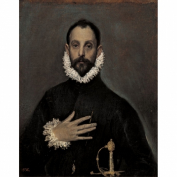 El caballero de la mano en...