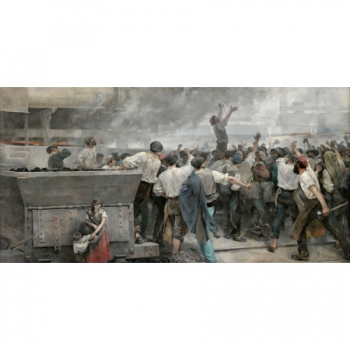 Una huelga de obreros en...