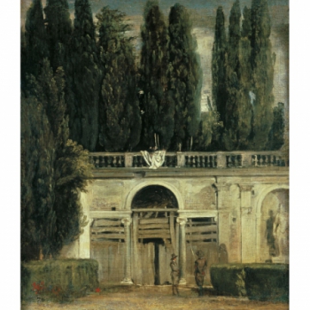 Vista del jardín de la...