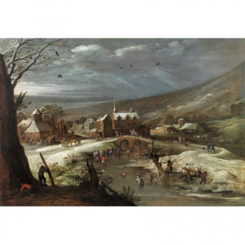 Paisaje con patinadores