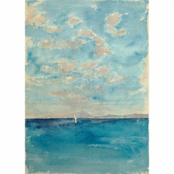 Mar, al fondo el Vesubio