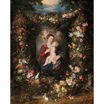 La Virgen y el Niño en un...