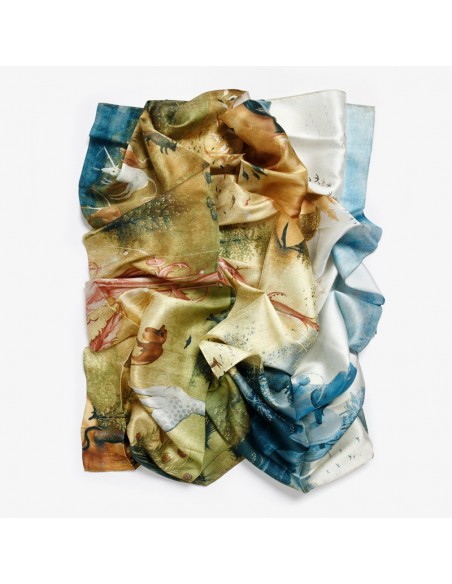 Pañuelo de seda "El jardín de las delicias"