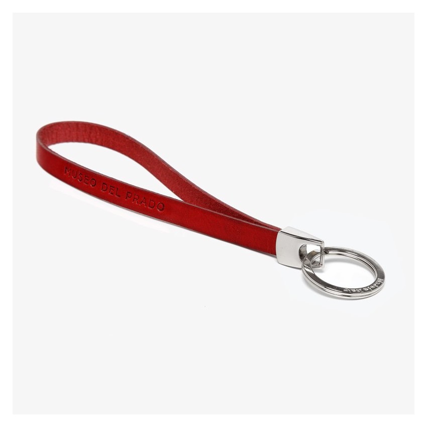 Prado leather keyring (red)