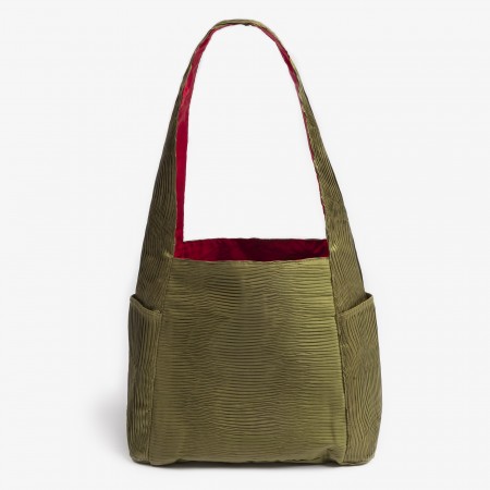 Bolso de seda Jim Thompson VERDE MILITAR (interior-rojo)