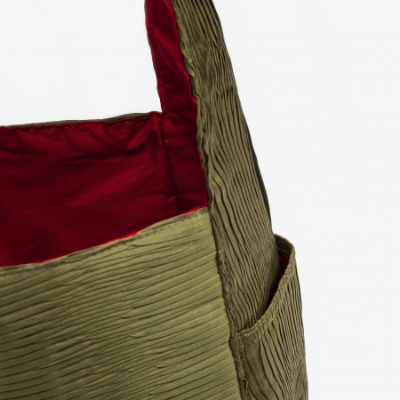 Bolso de seda Jim Thompson VERDE MILITAR (interior-rojo)